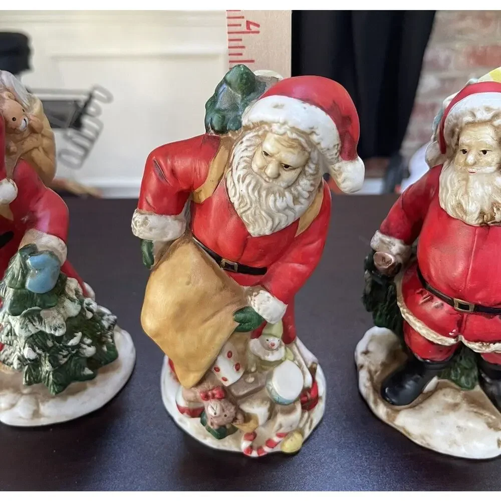 VTG Traditions Porcelain OLD ST‎ NICHOLAS, OLD WORLD SANTA, FATHER CHRISTMAS SET